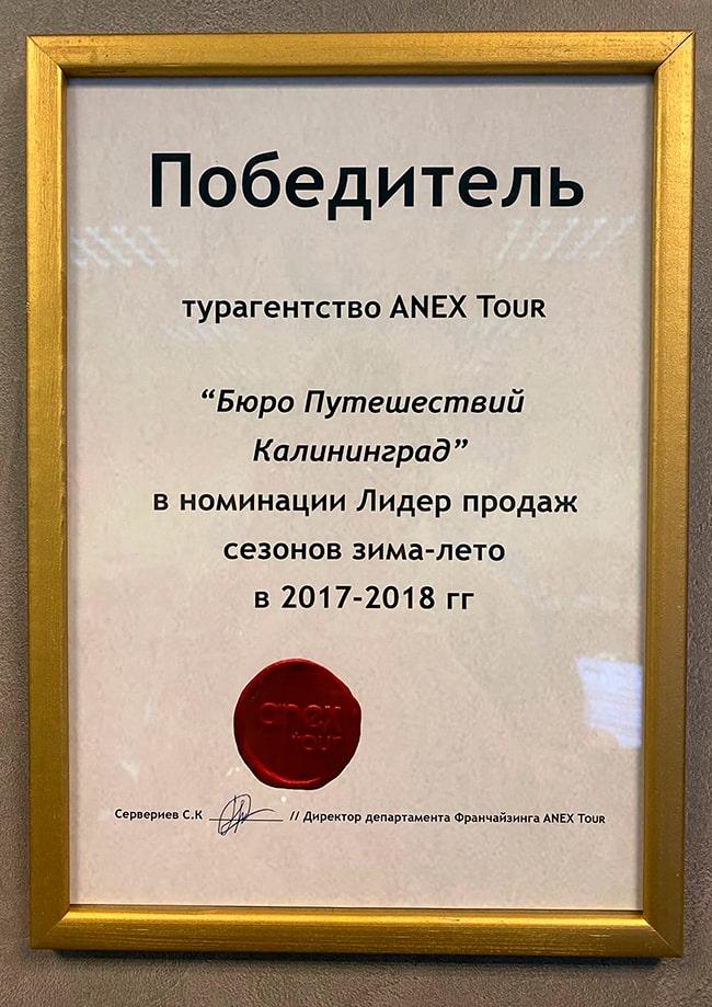 Лидер продаж Зима-Лето 2017-2018, Anex